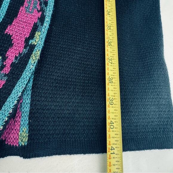 J. Jill Duster Cardigan Topper Coat Duster Black Floral Jacquard Snap Up Size S - Picture 11 of 12